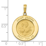 10K / 14K Yellow Gold Saint Joseph Medal Pendant - Product Photo