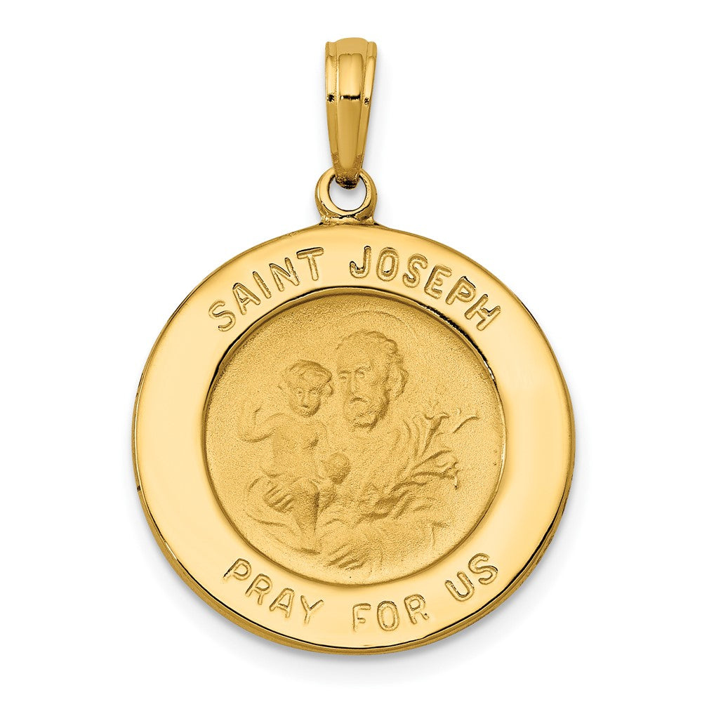 10K / 14K Yellow Gold Saint Joseph Medal Pendant - Product Photo