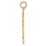10K / 14K Yellow Gold Fleur De Lis Cross Pendant - Product Photo