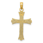 10K / 14K Yellow Gold Fleur De Lis Cross Pendant - Product Photo