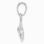 10K / 14K White Gold Polished Intertwined Double Heart Pendant - Product Photo