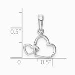 10K / 14K White Gold Polished Intertwined Double Heart Pendant - Product Photo