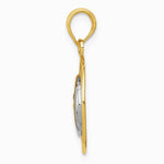 10K / 14K Yellow with Rhodium W/Rhodium Sun and Moon Pendant - Product Photo