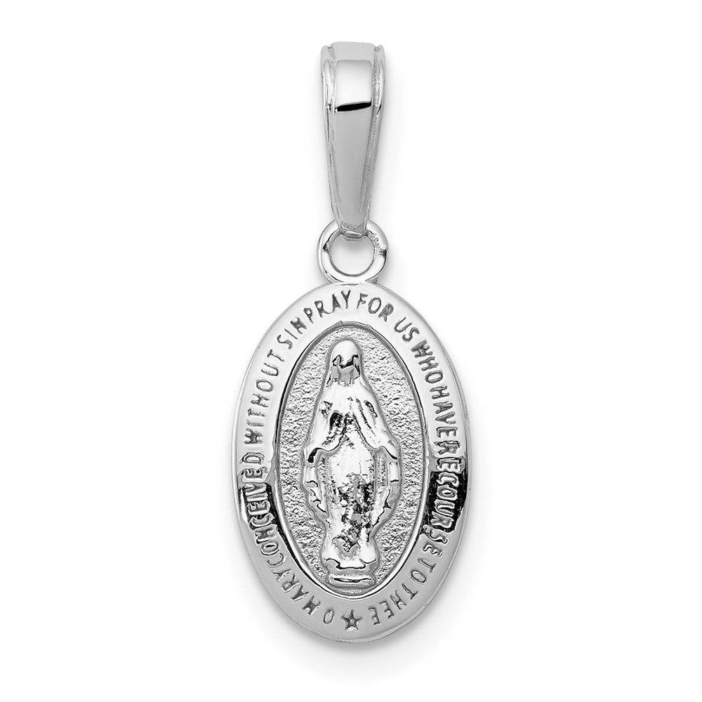 10K / 14K White Gold Miraculous Medal Charm - Product Photo
