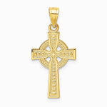 10K Yellow Gold Reversible GOD IS LOVE Celtic Cross Pendant - Product Photo