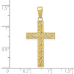 10K / 14K Yellow Gold Rope Cross Pendant - Product Photo