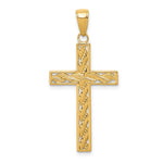 10K / 14K Yellow Gold Rope Cross Pendant - Product Photo