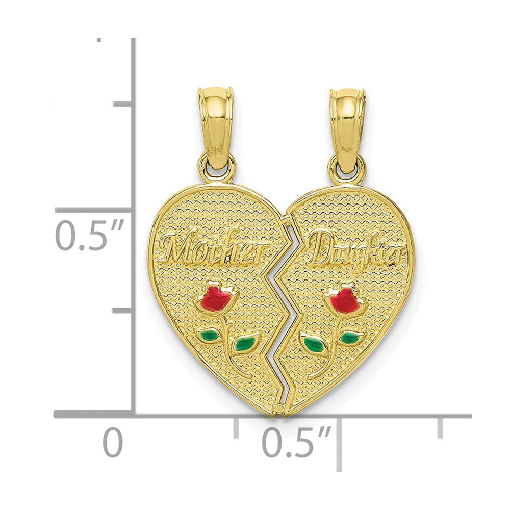 10K Enameled MOTHER - DAUGHTER Pendant - Product Photo