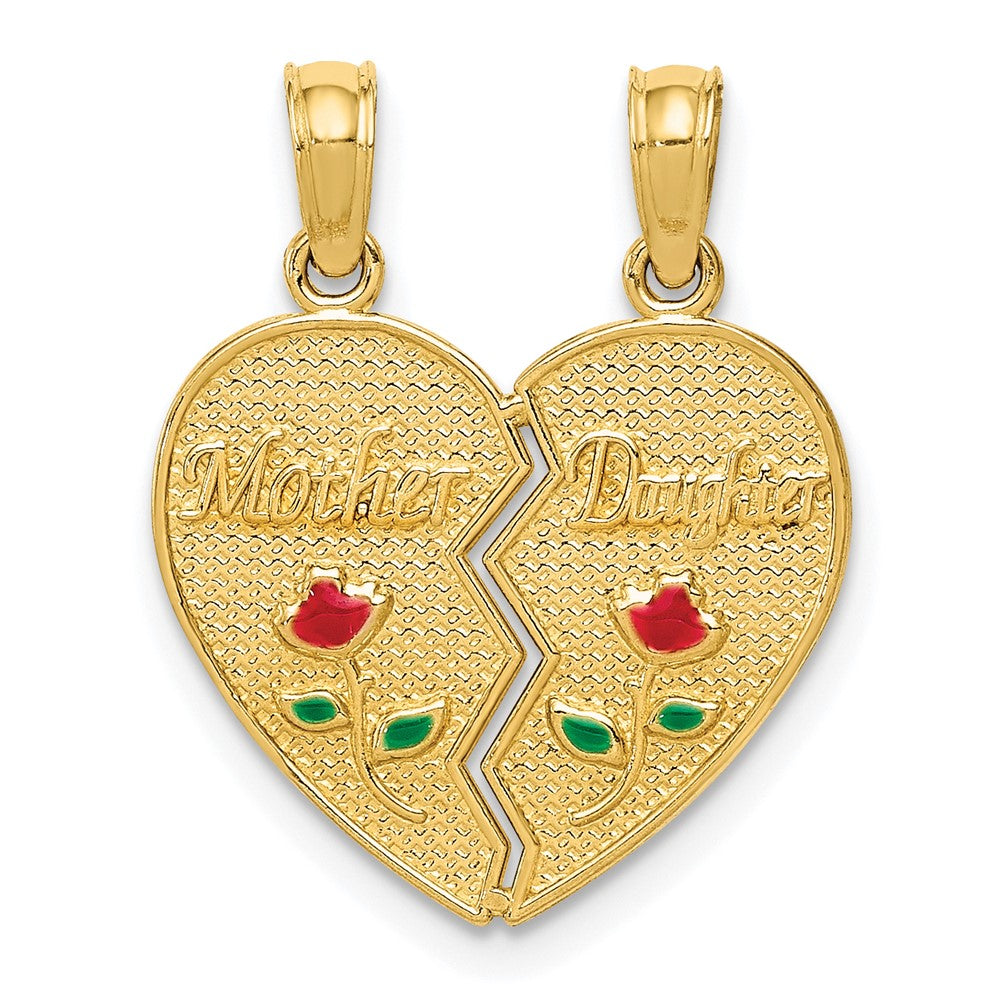 10K Enameled MOTHER - DAUGHTER Pendant - Product Photo