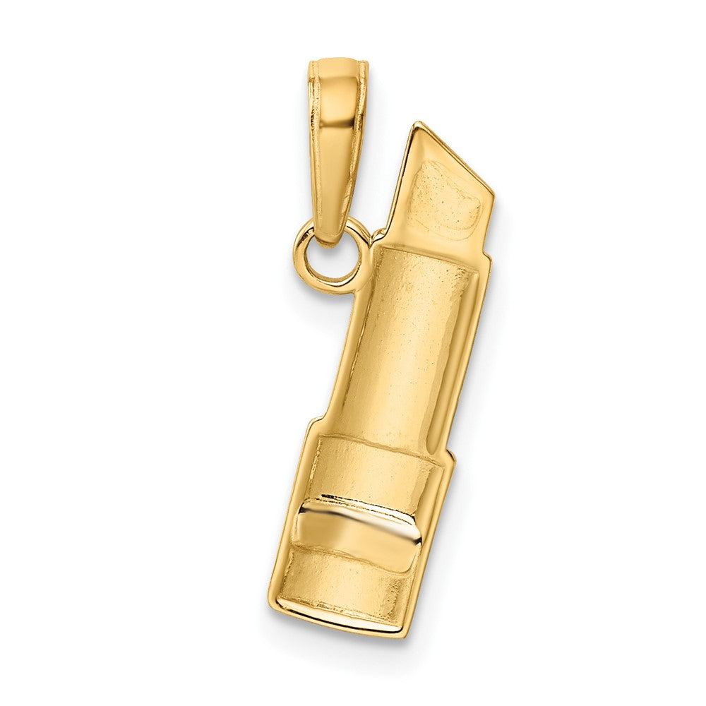 10K W/Rhodium Enameled Lipstick Charm - Product Photo