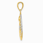 10K / 14K Yellow with RH and RH Diamond-Cut Moon, Stars, and Sun Pendant - Product Photo
