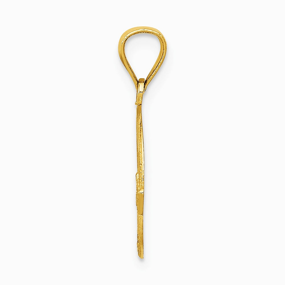 10K / 14K Yellow Gold Claddagh Charm - Product Photo