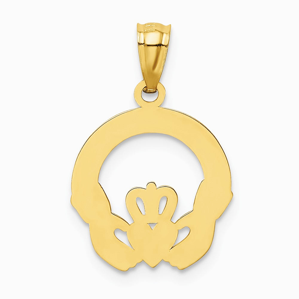 10K / 14K Yellow Gold Claddagh Charm - Product Photo