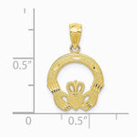 10K / 14K Yellow Gold Claddagh Charm - Product Photo