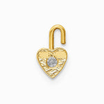 10K / 14K Yellow Gold 10ky April Synthetic Birthstone Heart Charm - Product Photo