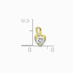 10K / 14K Yellow Gold 10ky April Synthetic Birthstone Heart Charm - Product Photo