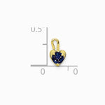 10K / 14K Yellow Gold 10ky September Synthetic Birthstone Heart Charm - Product Photo