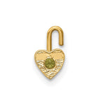 10K / 14K Yellow Gold 10ky August Synthetic Birthstone Heart Charm - Product Photo