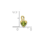 10K / 14K Yellow Gold 10ky August Synthetic Birthstone Heart Charm - Product Photo