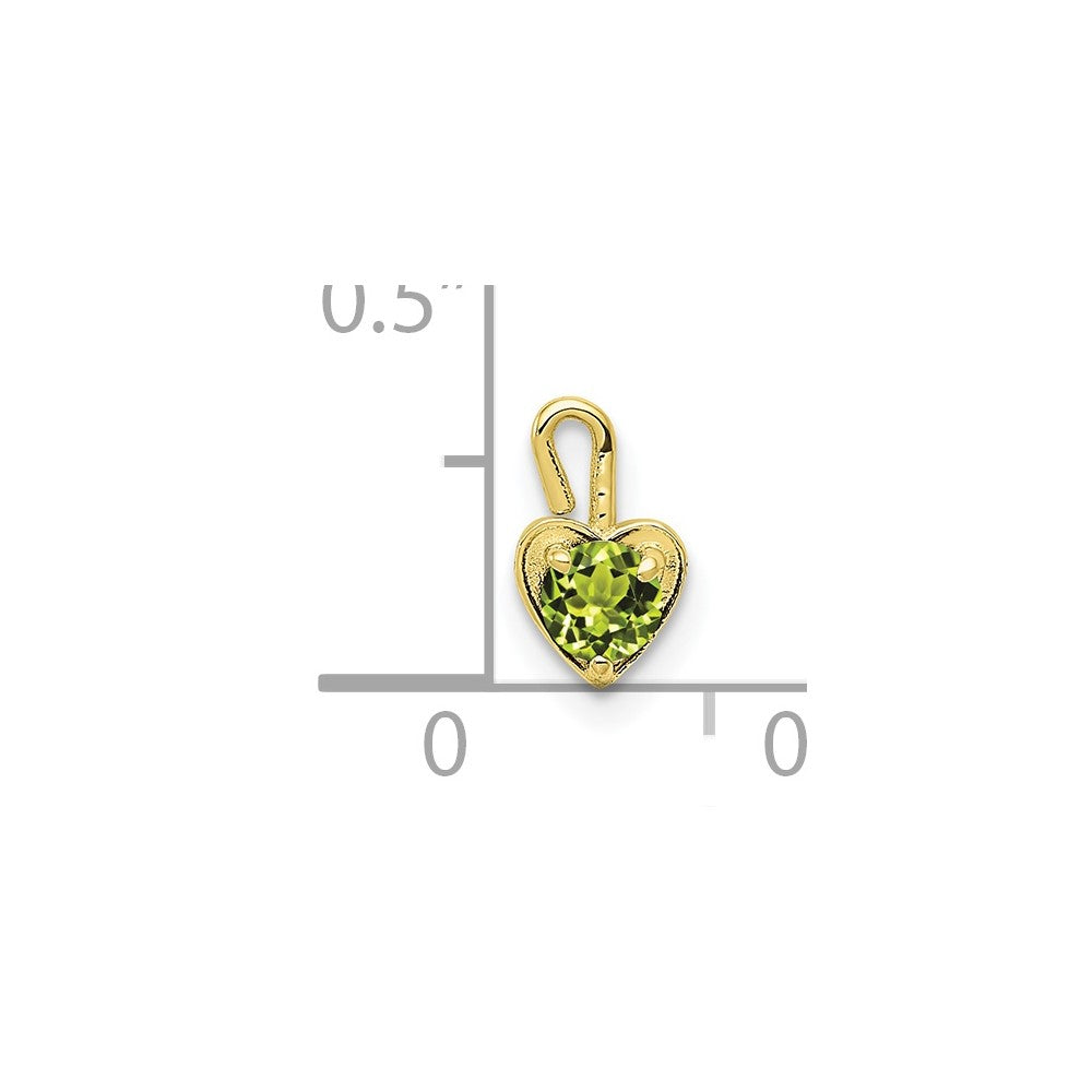10K / 14K Yellow Gold 10ky August Synthetic Birthstone Heart Charm - Product Photo