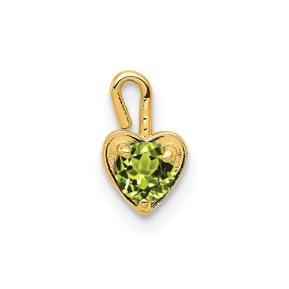 10K / 14K Yellow Gold 10ky August Synthetic Birthstone Heart Charm