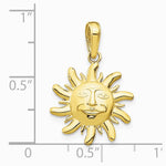10K / 14K Yellow Gold Diamond-Cut Small Sun Charm - Product Photo
