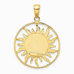 10K / 14K Yellow Gold Polished Sun with Moon & Star Charm - Product Photo