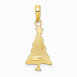 10K / 14K Yellow Gold Polished Christmas Tree Pendant - Product Photo