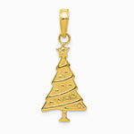 10K / 14K Yellow Gold Polished Christmas Tree Pendant - Product Photo