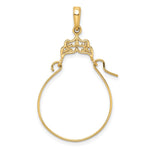 10K / 14K Yellow Gold Filigree Charm Holder - Product Photo