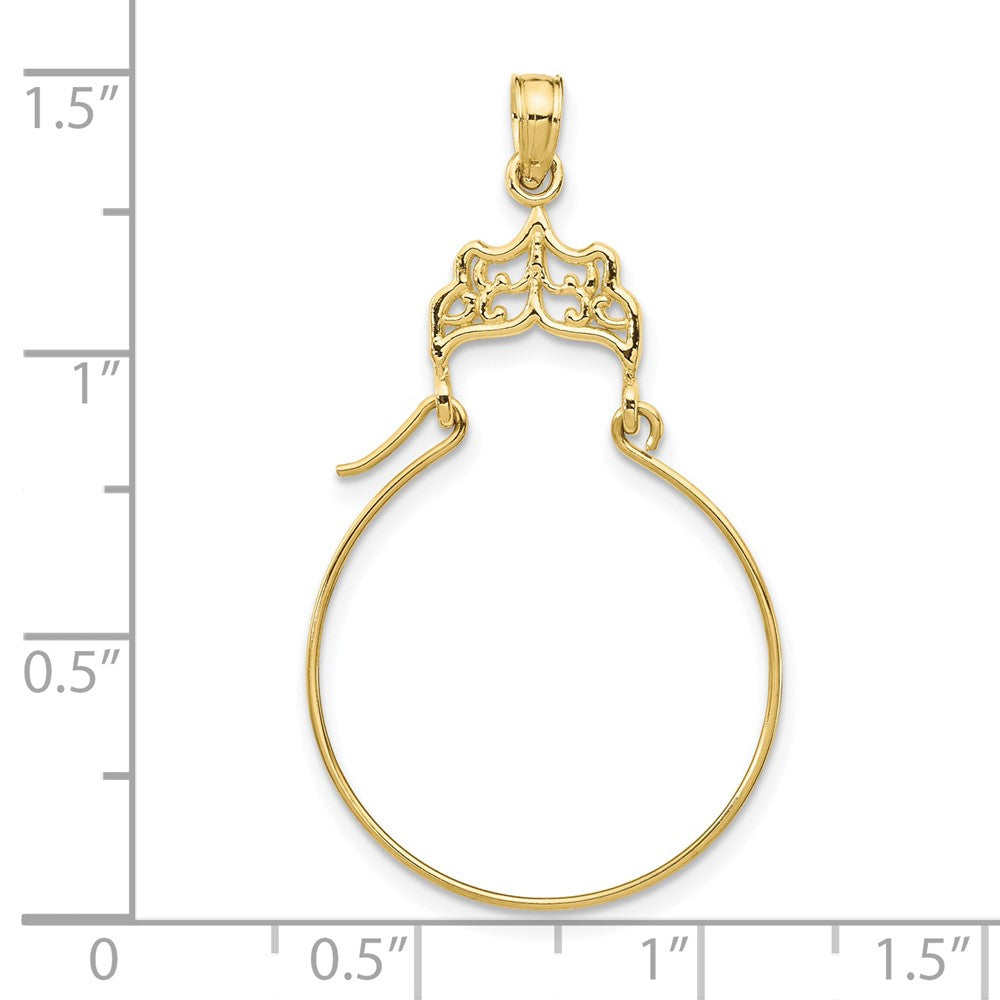 10K / 14K Yellow Gold Filigree Charm Holder - Product Photo