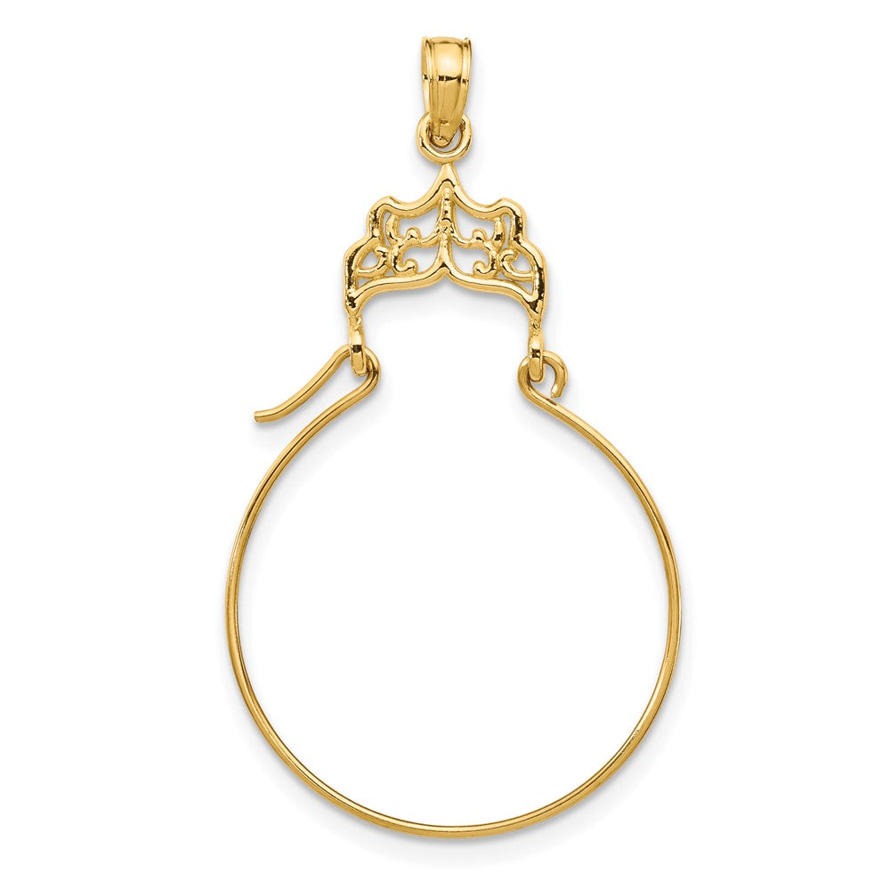 10K / 14K Yellow Gold Filigree Charm Holder - Product Photo