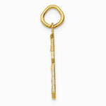 10K / 14K Yellow Gold 10ky Casted Medium Diamond-cut Number 6 Charm - Product Photo