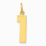 10K / 14K Yellow Gold Medium Polished Number 1 Charm - Product Photo