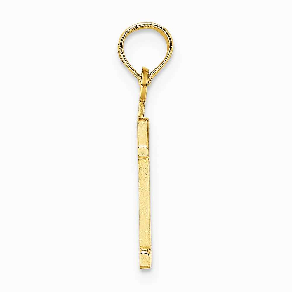 10K / 14K Yellow Gold Number 1 Block Charm - Product Photo