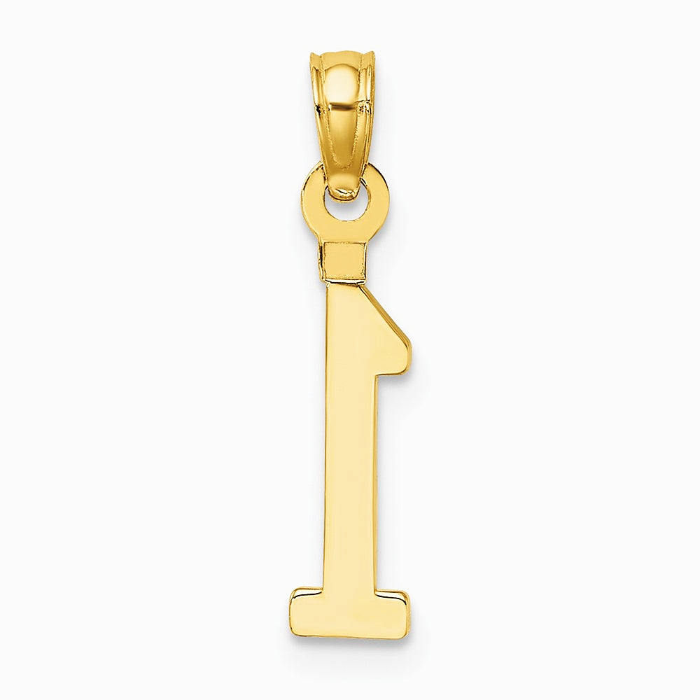 10K / 14K Yellow Gold Number 1 Block Charm - Product Photo