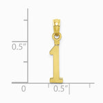 10K / 14K Yellow Gold Number 1 Block Charm - Product Photo