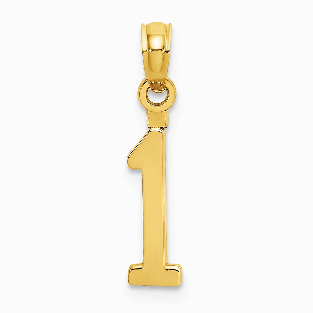 10K / 14K Yellow Gold Number 1 Block Charm