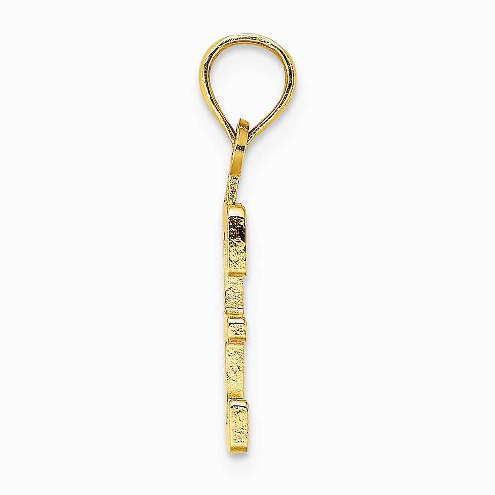 10K / 14K Yellow Gold Number 3 Block Charm - Product Photo