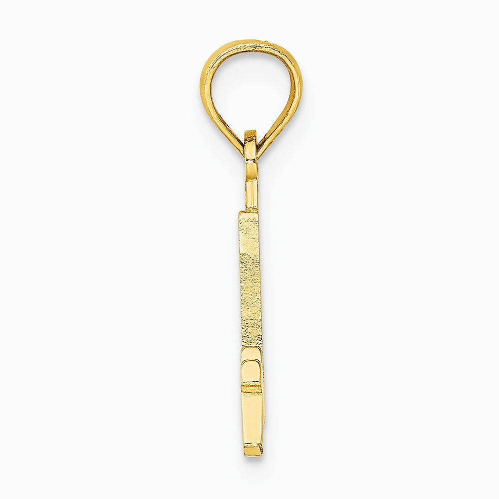 10K / 14K Yellow Gold Number 4 Block Charm - Product Photo