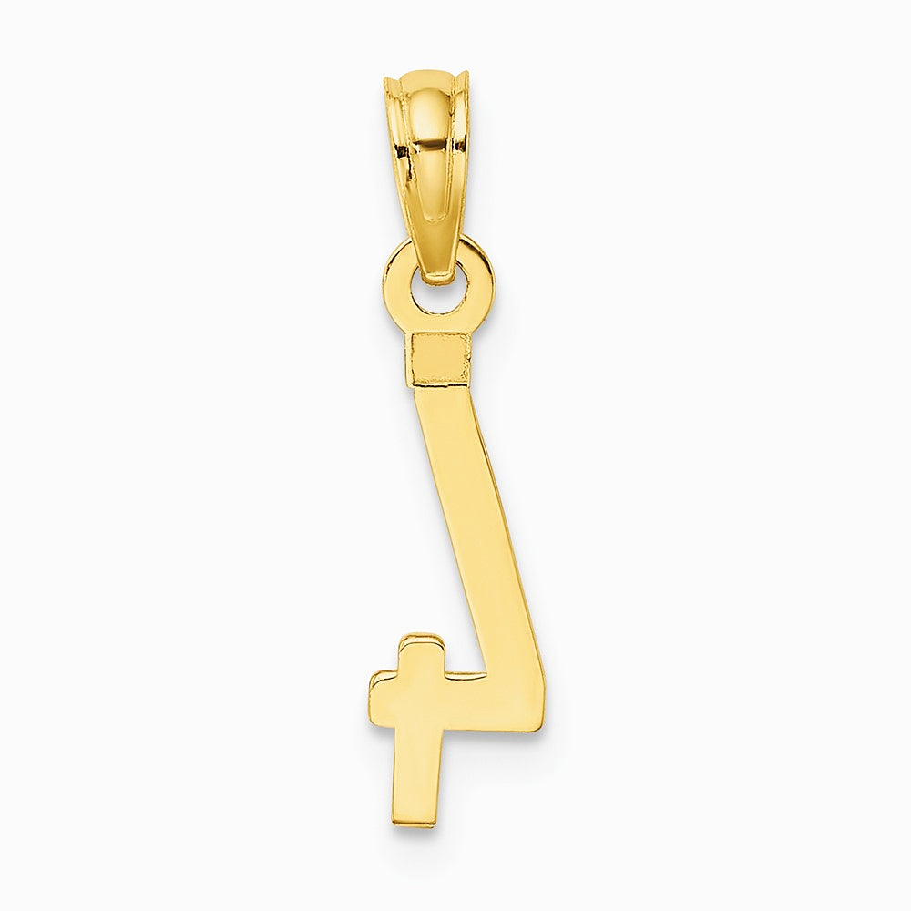 10K / 14K Yellow Gold Number 4 Block Charm - Product Photo
