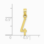 10K / 14K Yellow Gold Number 4 Block Charm - Product Photo
