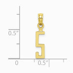 10K / 14K Yellow Gold Number 5 Block Charm - Product Photo
