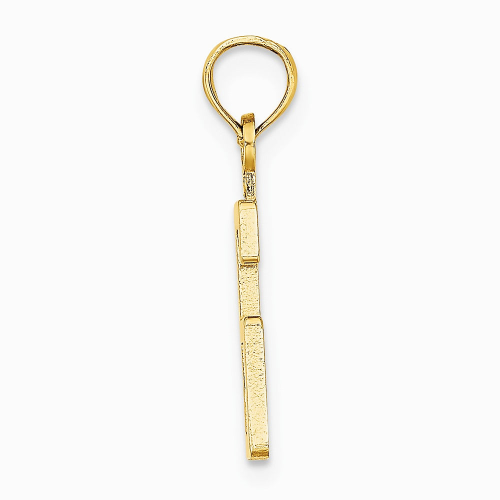 10K / 14K Yellow Gold Number 6 Block Charm - Product Photo