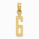 10K / 14K Yellow Gold Number 6 Block Charm - Product Photo