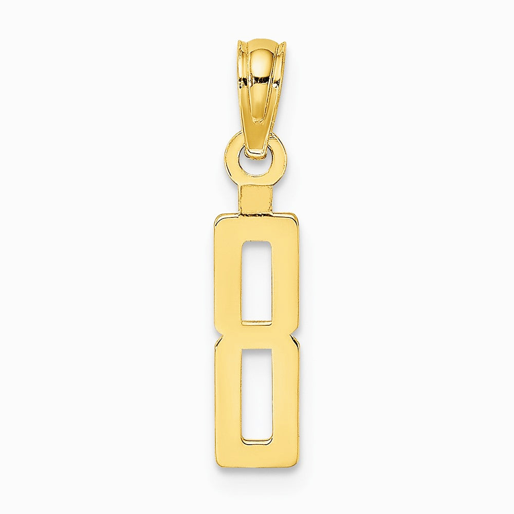 10K / 14K Yellow Gold Number 8 Block Charm - Product Photo