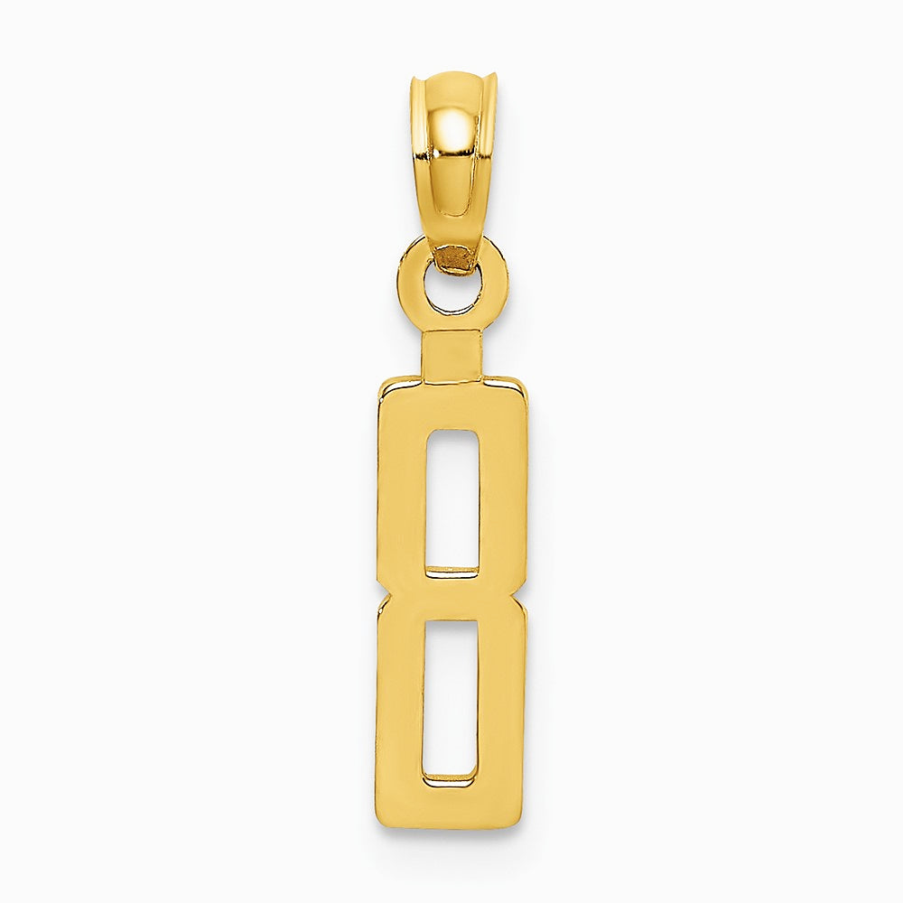 10K / 14K Yellow Gold Number 8 Block Charm - Product Photo
