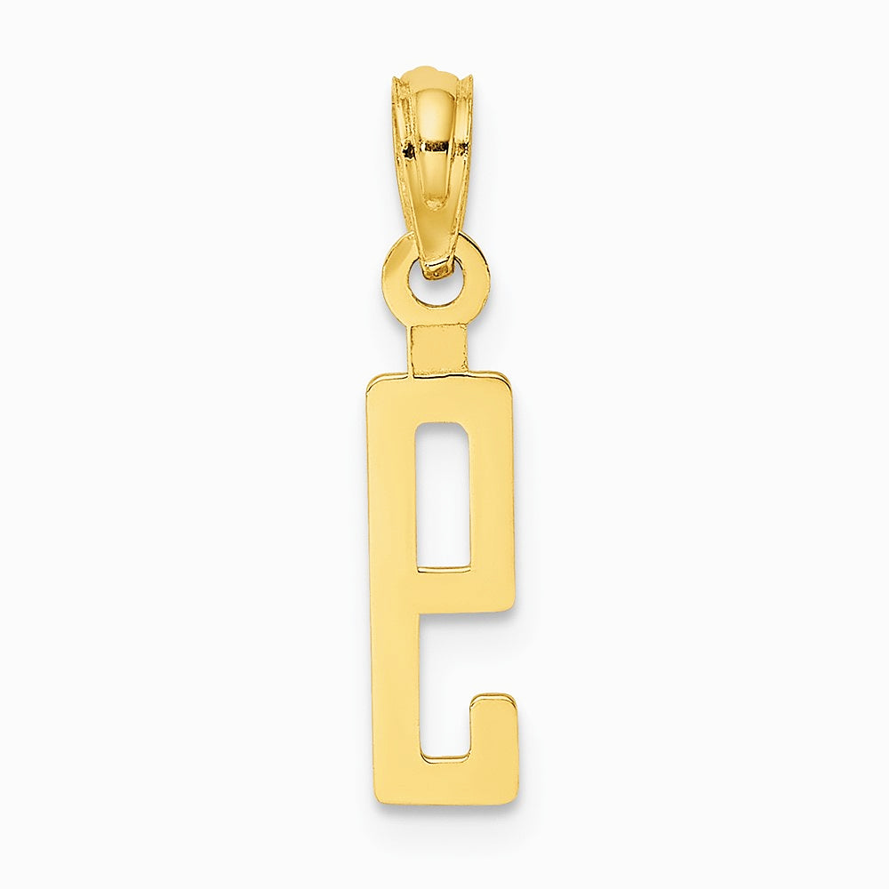 10K / 14K Yellow Gold Number 9 Block Charm - Product Photo