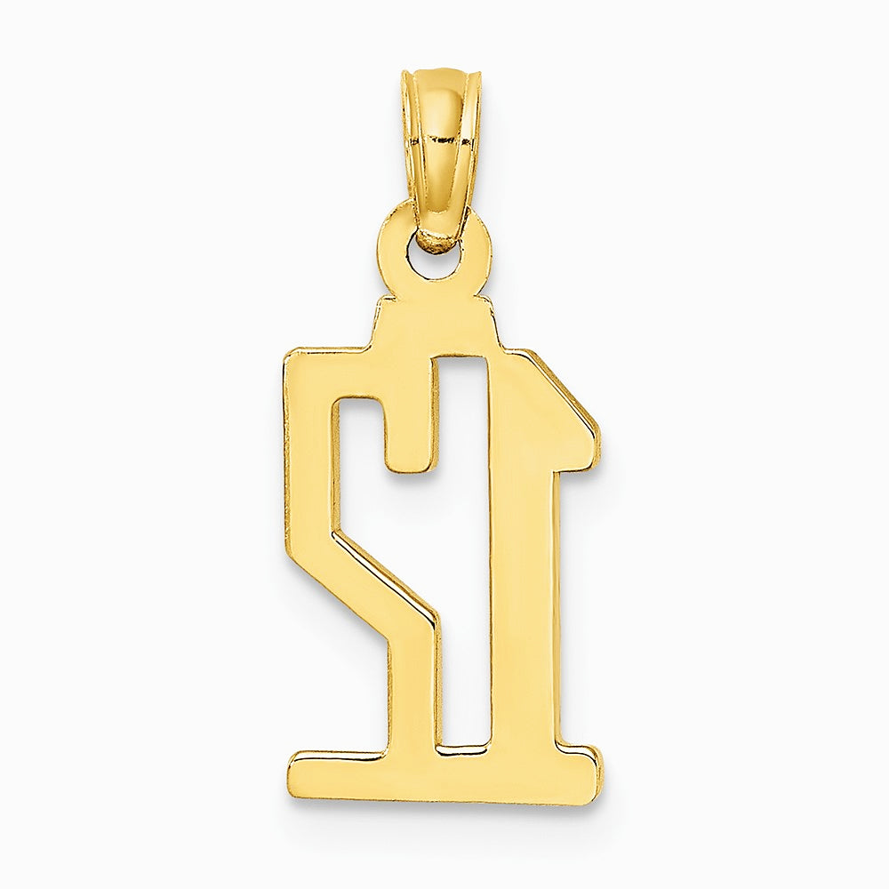 10K / 14K Yellow Gold Number 12 Pendant - Product Photo