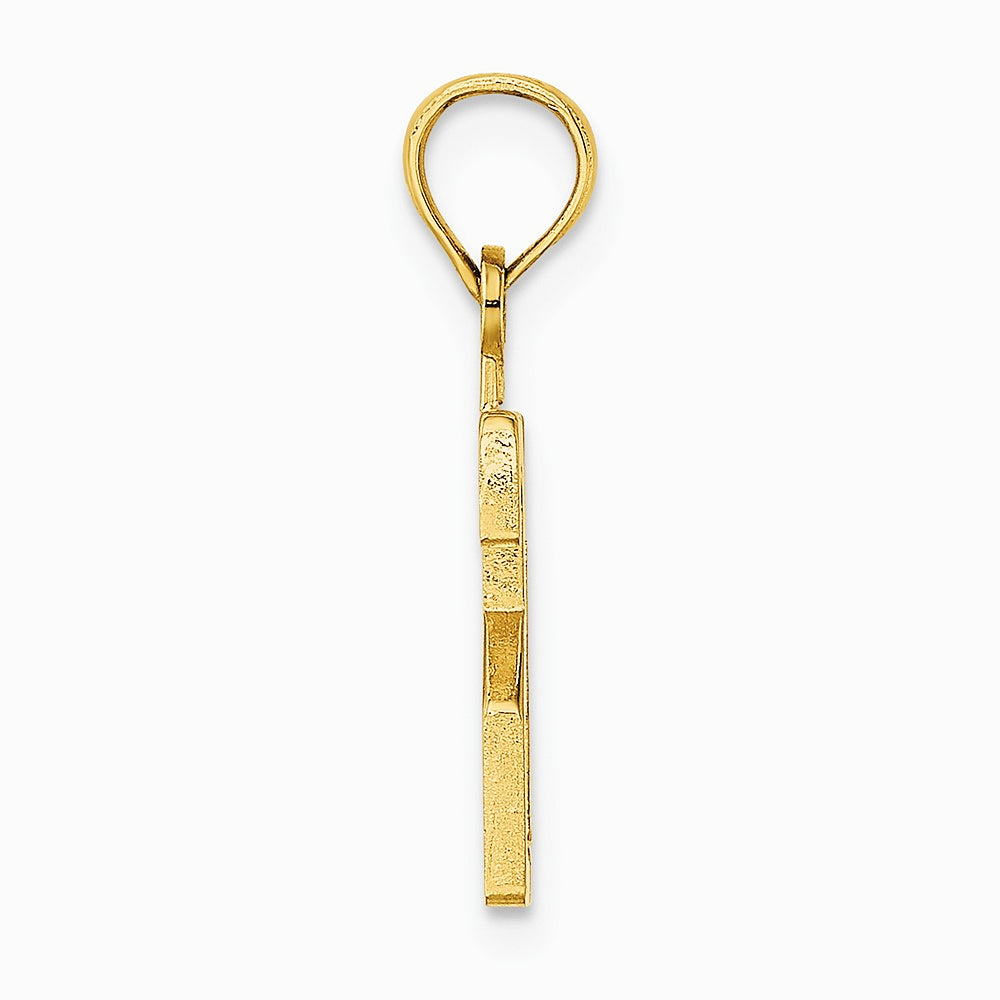 10K / 14K Yellow Gold Number 21 Pendant - Product Photo